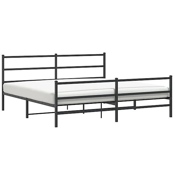 vidaXL Bettgestell mit Kopf- und Fußteil Metall Schwarz 183x213 cm 355388 günstig online kaufen