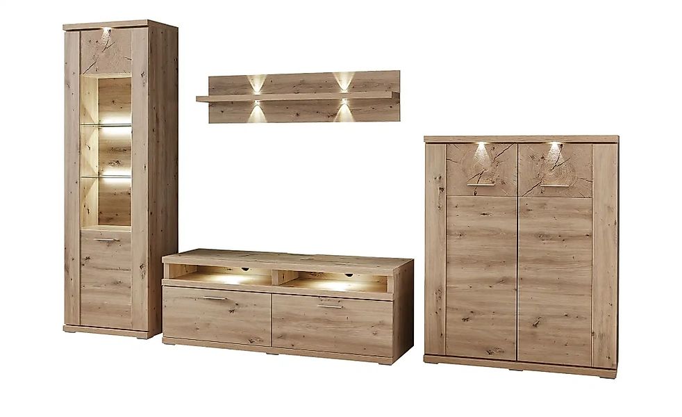 uno Wohnwand  Gigant ¦ holzfarben ¦ Maße (cm): B: 321 H: 207 T: 50.0 Kommod günstig online kaufen