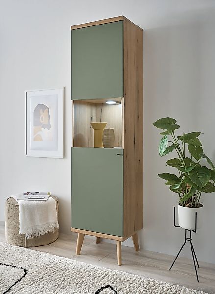 Home affaire Vitrine "MAVAS" in moderner Trendfarbe, Giffe aus Metall (Schw günstig online kaufen
