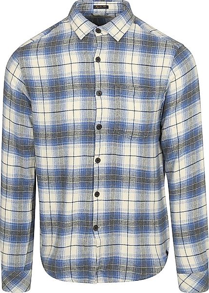 Dstrezzed Hemd Stein Flanel Karos Blau - Größe L günstig online kaufen