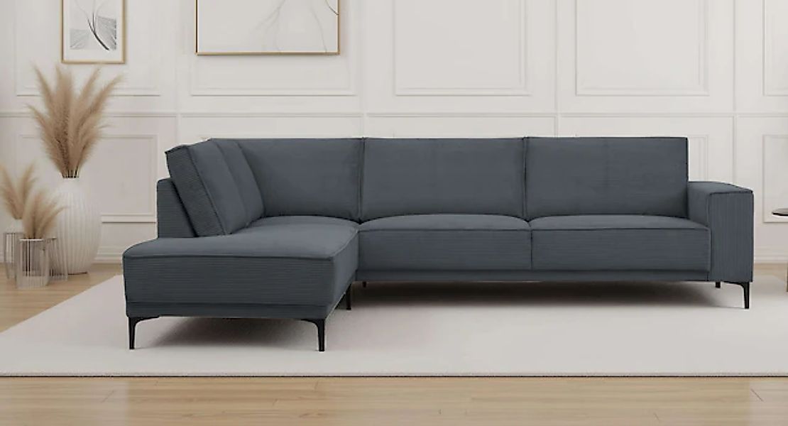 PLACES OF STYLE Ecksofa »Polsterecke Oland, Struktur, Flachgewebe, Luxus-Mi günstig online kaufen