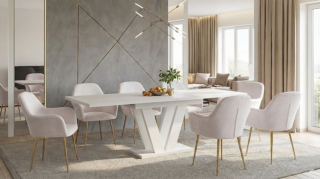 Endo-Moebel Essgruppe Essgruppe Kaschmir / Cashmere / Beige Esstisch Set mi günstig online kaufen