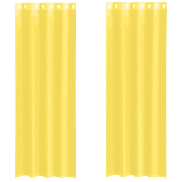 vidaXL Voile Vorhänge mit Ösen 2 Stk Gelb 4102136 günstig online kaufen