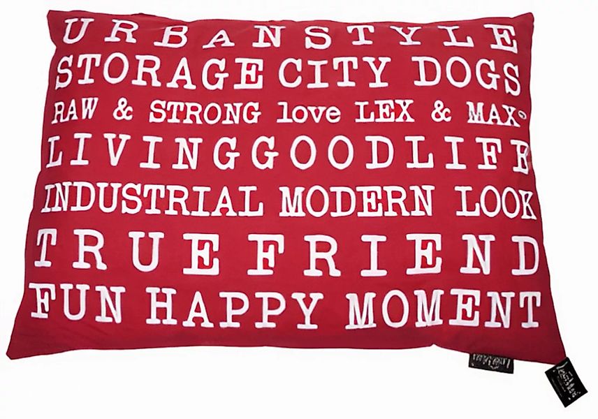 Hundekissenbezug Text Urban 100 X 70 Cm Rot günstig online kaufen
