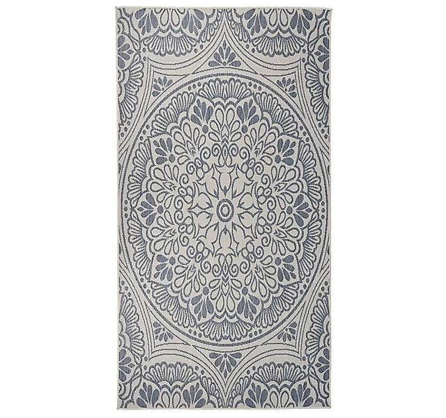 vidaXL Teppich Outdoor-Teppich Flachgewebe 80x150 cm Blaues Muster, Rechtec günstig online kaufen