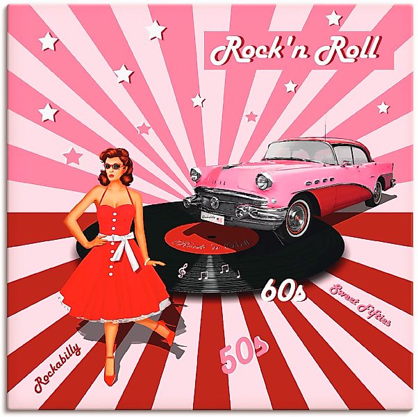 Artland Wandbild "Rockn Roll die 50er Jahre" Auto 1 Stk. tlg. als Alubild, günstig online kaufen