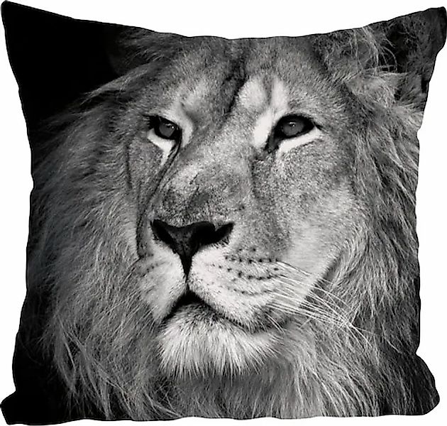 queence Dekokissen »Michelle«, Kissenhülle,Löwe,Schwarz,Stylisch,Minimalist günstig online kaufen