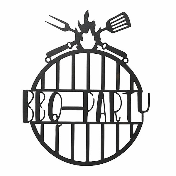 Boltze Schild BBQ 41 cm x 33,5 cm x 0,1 cm Braun günstig online kaufen