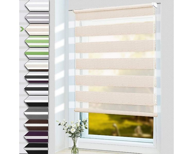 Doppelrollo Klemmfix ohne Bohre, OUBO, verdunkelnd, Fensterrollo Seitenzugr günstig online kaufen