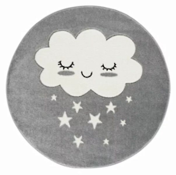 Kids Love Rugs Kinderteppich Wolke rund silber/weiß Gr. 150 günstig online kaufen