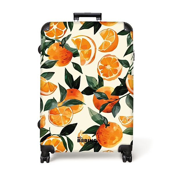 NoBoringSuitcases.com© Hartschalen-Trolley Beige mit Orangen und günstig online kaufen