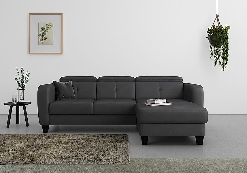 sit&more Ecksofa "Belluci L-Form" inklusive Federkern, wahlweise mit Bettfu günstig online kaufen