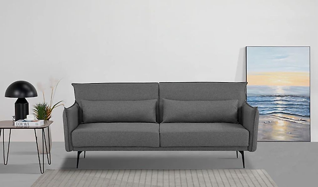 INOSIGN Schlafsofa »TULARE, 204 cm, klappbarer 3-Sitzer mit verstellbarer R günstig online kaufen