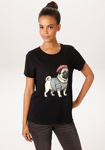 Aniston CASUAL T-Shirt mit Dackel oder Mops bedruckt - du hast die Wahl - N günstig online kaufen