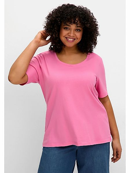 Sheego T-Shirt "Große Größen", mit Rundhalsausschnitt, leicht tailliert günstig online kaufen
