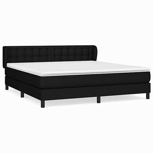 vidaXL Boxspringbett Boxspringbett mit Matratze Schwarz 180x200 cm Stoff Be günstig online kaufen