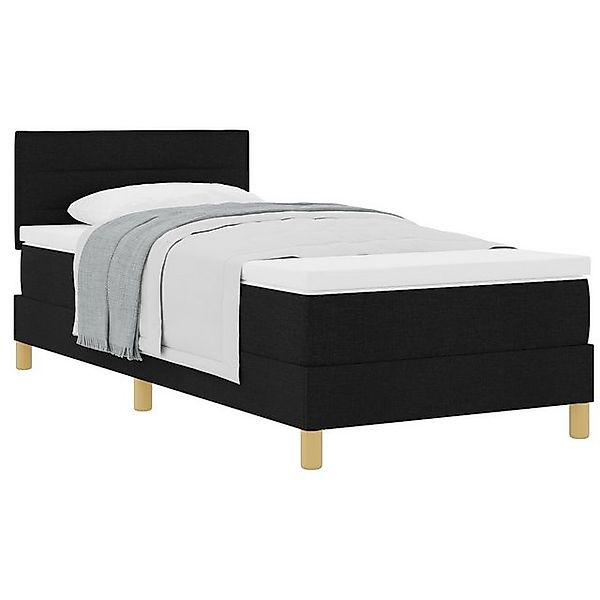 vidaXL Bett Boxspringbett mit Matratze Schwarz 90x190 cm Stoff (1-tlg) günstig online kaufen