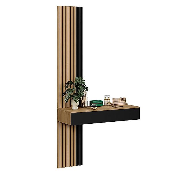 Vicco Schminktisch Melina, Eiche/Schwarz, 100 cm mit 2 Schubladen günstig online kaufen