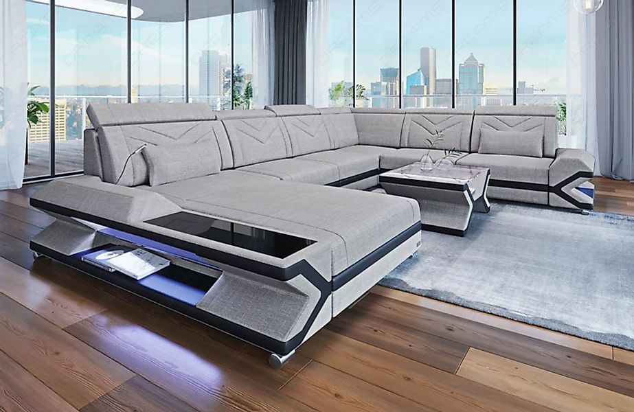 Sofa Dreams Wohnlandschaft Stoff Couch Polstersofa Napoli XXL U Form Stoffs günstig online kaufen