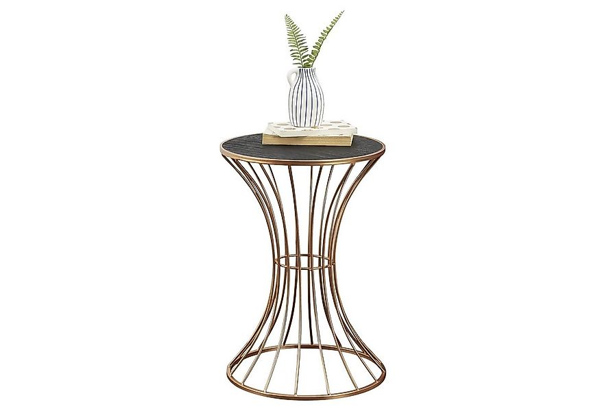 en.casa Beistelltisch, »Sablier« aus Metall Tischplatte aus MDF Ø37,5cm Kup günstig online kaufen