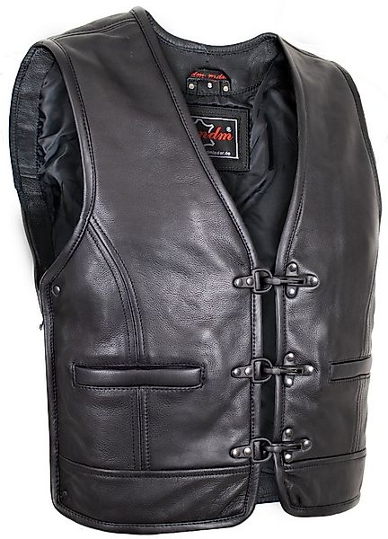 MDM Lederweste Herren Lederweste mit erweiterbaren Seiten, Schwarze Verschl günstig online kaufen