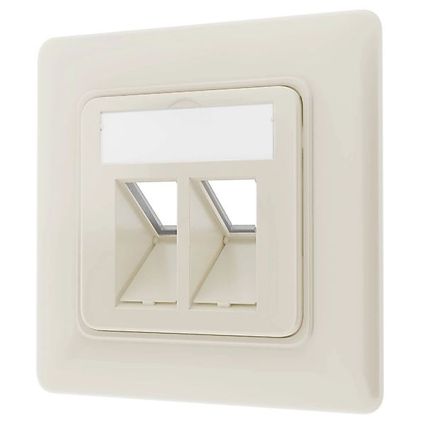 hb-digital Netzwerkdose Unterputz Einsatz 2 Port Datendose RJ45 RAL9010 günstig online kaufen