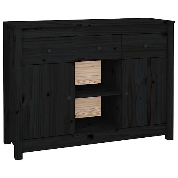 vidaXL Sideboard Schwarz 100x35x74,5 cm Massivholz Kiefer 814553 günstig online kaufen