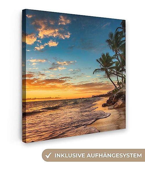 OneMillionCanvasses® Leinwandbild Strand - Sonnenuntergang - günstig online kaufen