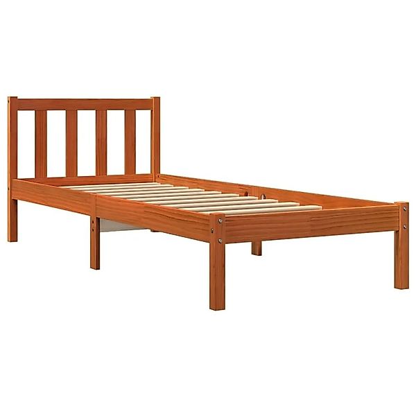 vidaXL Massivholzbett ohne Matratze Wachsbraun 75x190 cm Kiefernholz 844801 günstig online kaufen