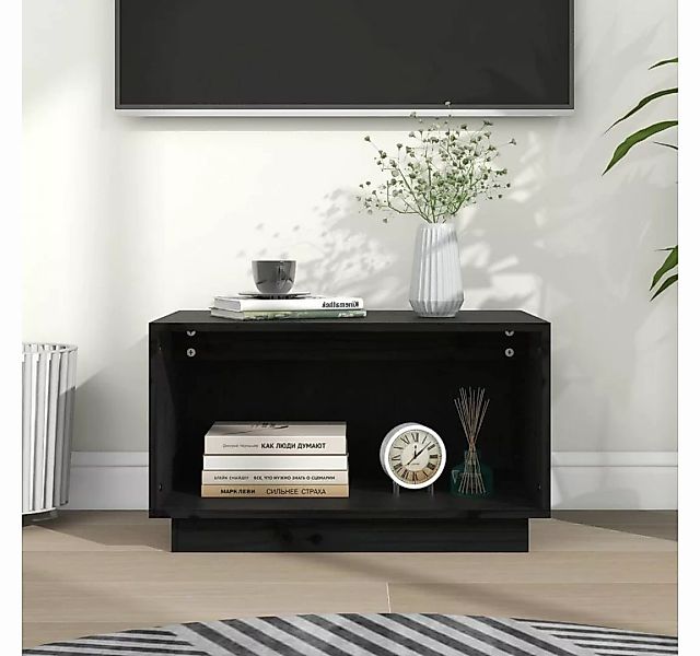 furnicato TV-Schrank Schwarz 60x35x35 cm Massivholz Kiefer günstig online kaufen