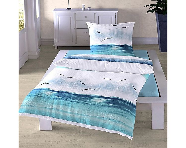 TRAUMSCHLAF Bettwäsche Küstenbrise Ozean, Seersucker, 2 teilig, bügelfreie günstig online kaufen
