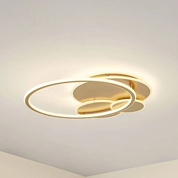 Lucande LED-Deckenleuchte Circulo, gold, 60 cm CCT, dimmbar günstig online kaufen