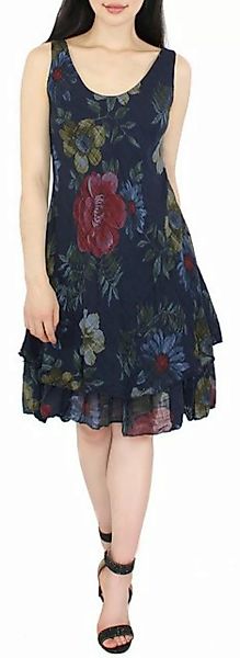 dy_mode Sommerkleid Damen Blumen Print Strand Kleid Knielang Sommerkleid Bl günstig online kaufen
