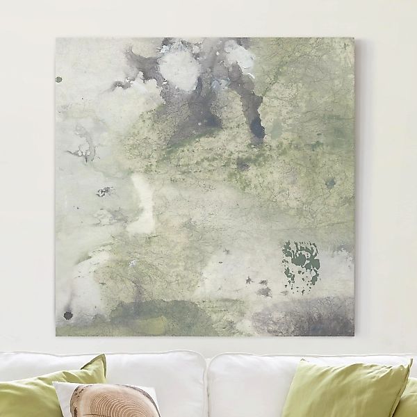 Leinwandbild Abstrakt - Quadrat Frieden, Liebe, Freude I günstig online kaufen