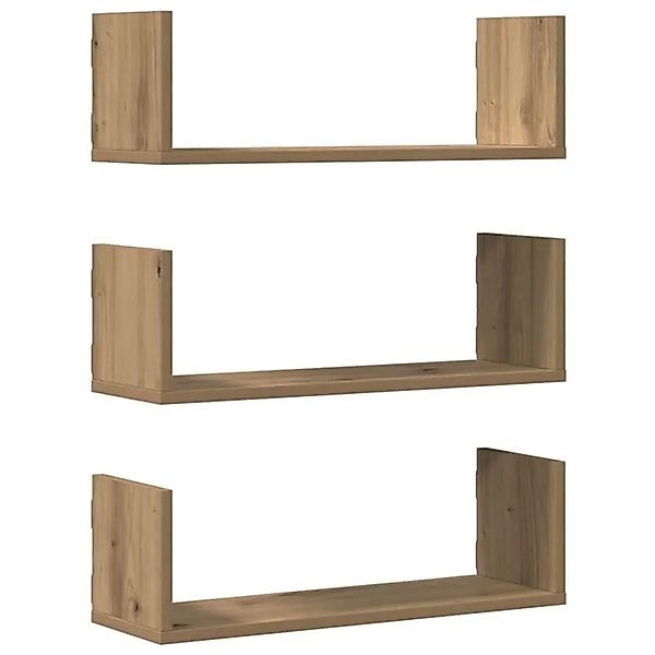 vidaXL Wandregale 3 Stk Artisan-Eiche 58x18x18 cm Holzwerkstoff 853289 günstig online kaufen