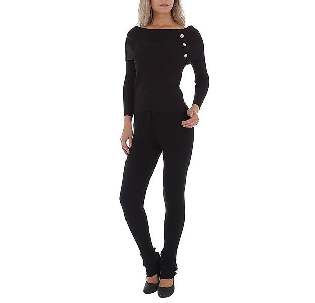Ital-Design Jumpsuit Damen Freizeit Stretch Zweiteiler in Schwarz günstig online kaufen