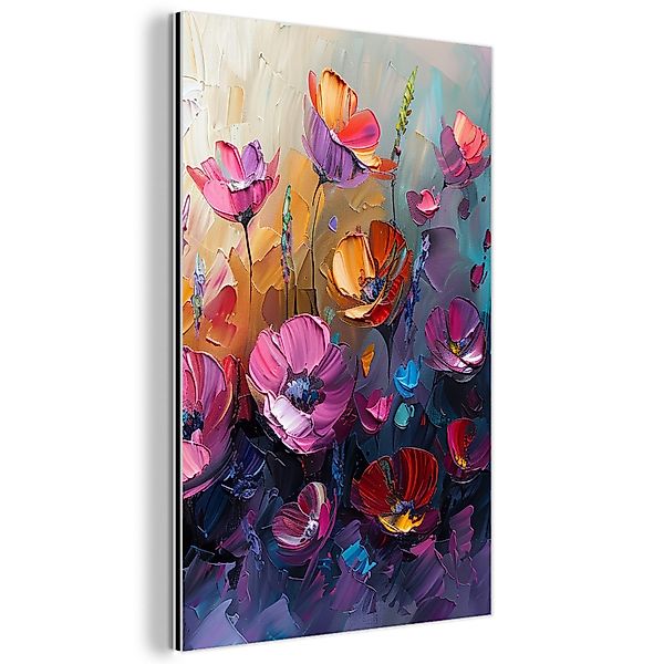 MuchoWow Metallbild Blumen - Lila - günstig online kaufen