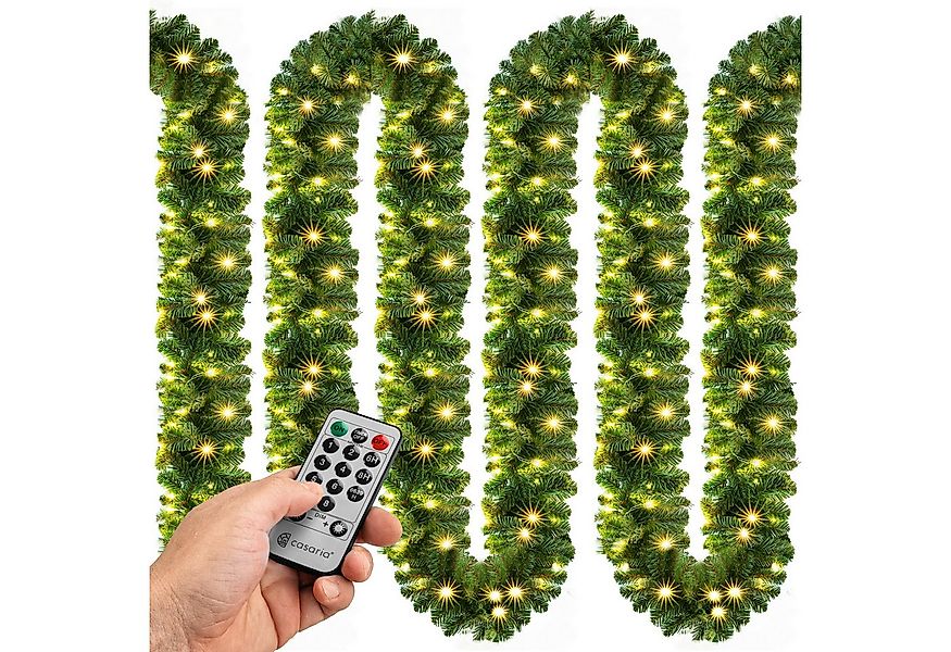 Kunstgirlande, Casaria, Höhe 28 cm, Weihnachtsgirlande mit Fernbedienung 5m günstig online kaufen