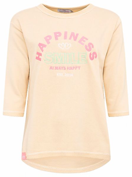 Zwillingsherz Langarmshirt ""Smile"", 3/4-Arm, Rundhalsausschnitt, Stickere günstig online kaufen
