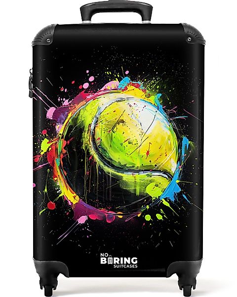 NoBoringSuitcases.com© Hartschalen-Trolley Tennisball mit Graffiti 55x35x20 günstig online kaufen