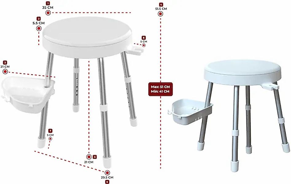 Bischof Dusch- und Badhocker »Rotate 2.0« belastbar bis 150 kg TÜV/GS geprü günstig online kaufen