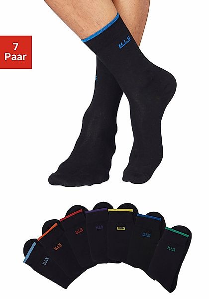 H.I.S Socken Packung, 7 Stk. tlg. mit farbigen Bündchen günstig online kaufen