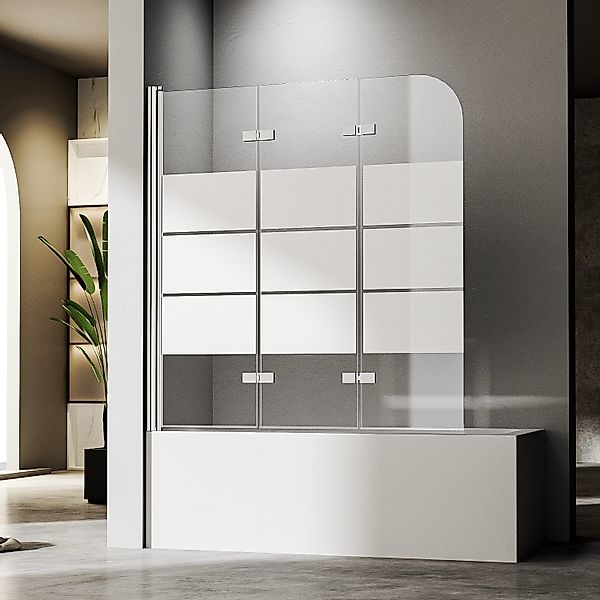 Hopibath Duschwand für badewanne faltbar Badewannenaufsatz milchglas, 6mm S günstig online kaufen