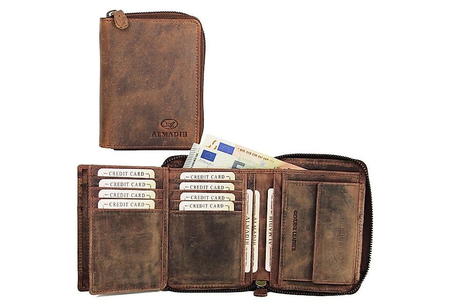 ALMADIH Brieftasche Leder P2H-RV Portemonnaie RFID-Schutz Hochformat günstig online kaufen