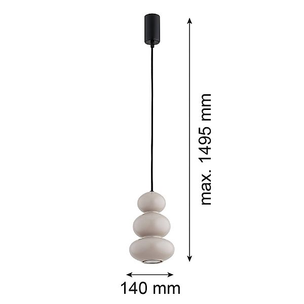 Hängeleuchte Oman, grau glänzend, Glas, Ø 14 cm günstig online kaufen