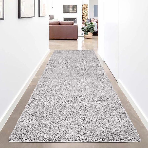 Carpet City Hochflor-Teppich "Shaggi uni 500" rechteckig 30 mm Höhe Läufer, günstig online kaufen