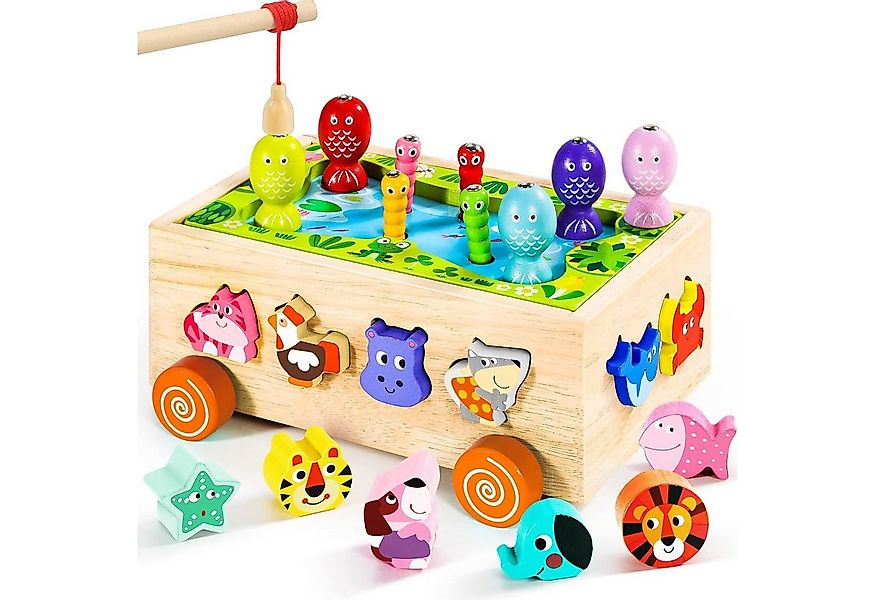 POPOLIC Montessori Spielzeug ab 1 Jahr, Magnetisches Angelspiel Holzspielze günstig online kaufen