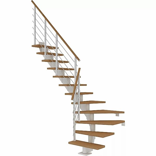 Dolle Mittelholmtreppe Hamburg Eiche GH bis 258 cm 1/4 Gewendelt 85 cm FSC günstig online kaufen