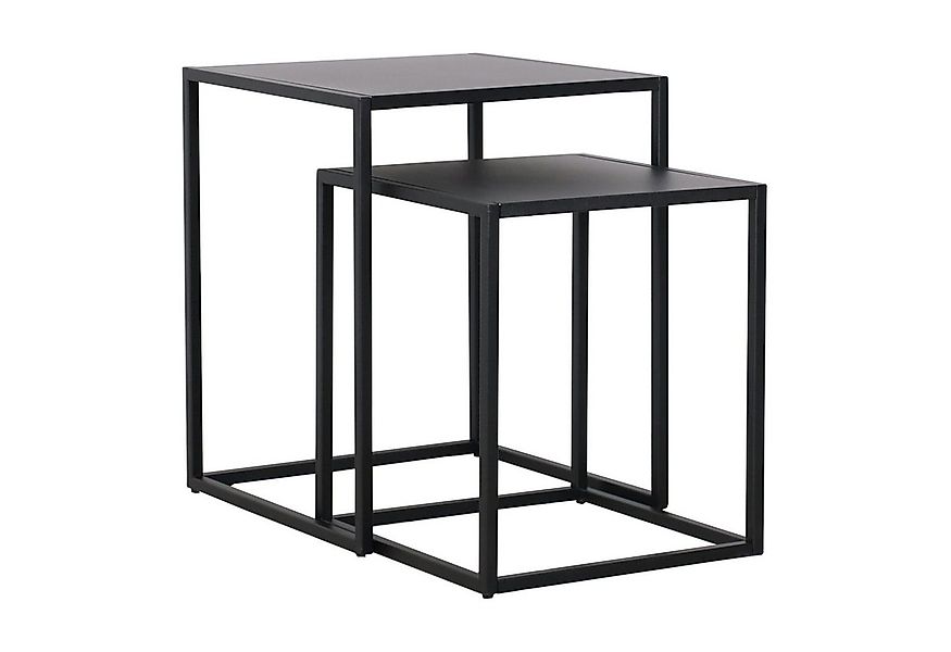 en.casa Beistelltisch (2er Set), »Vejen« Stahl Schwarz, matt günstig online kaufen