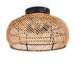 hofstein Deckenleuchte moderne Deckenlampe aus Metall/Bambus/Holz günstig online kaufen